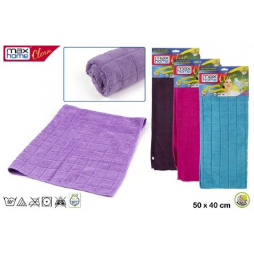 LAVETTE MICROFIBRE MULTIUSAGE 50X40CM - CARRÉS - 4ASS 300GR ( 48 PIECES)