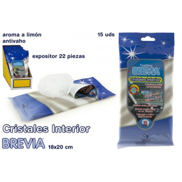 037700 - 15 LINGETTES VITRES INTÉRIEURES - BREVIA ( 22 PIECES)