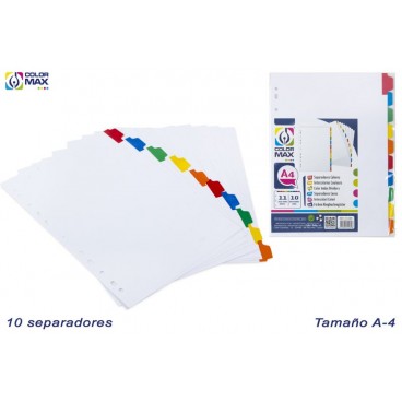 10 INTERCALAIRES - A4 ( 48 PIECES)
