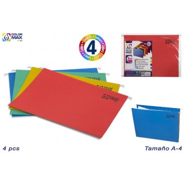 PACK 4 CHEMISES SUSPENDUES A4 - 4 ASS ( 12 PIECES)