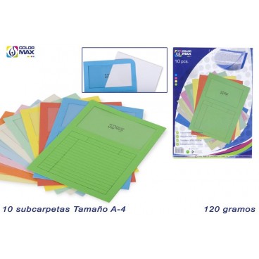 PACK 10 SOUS-DOSSIERS 120GRS AVER FENÊTRE ( 24 PIECES)