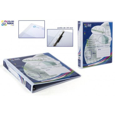 CLASSEUR BLANC A4 PERSONNALISABLE - 4 ANNEAUX - DOS 25 MM ( 12 PIECES)