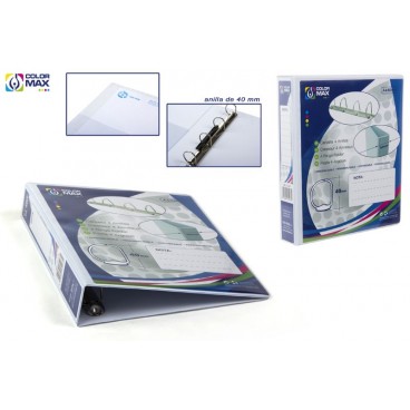 CLASSEUR BLANC A4 PERSONNALISABLE - 4 ANNEAUX - DOS 60 MM ( 12 PIECES)