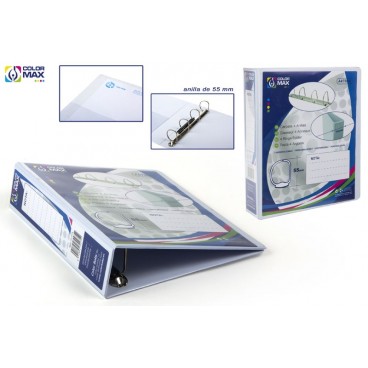 CLASSEUR BLANC A4 PERSONNALISABLE - 4 ANNEAUX - DOS 55 MM ( 12 PIECES)