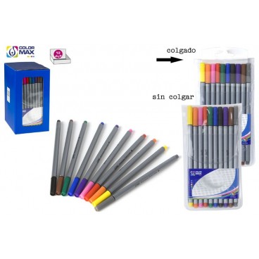 SET 10 MARQUEURS POINTE FINE ( 48 PIECES)
