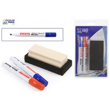 SET 2 MARQUEURS TABLEAU BLANC + ÉFFACEUR ( 48 PIECES)