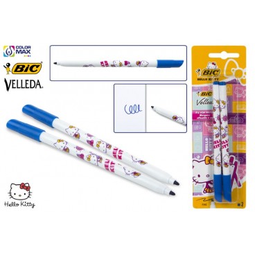905411 - BLISTER 2 MARQUEURS BLEU BIC VELLEDA HELLO KITTY ( 25 PIECES)