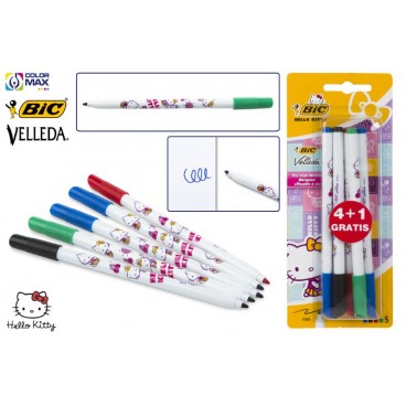 905413 - BLISTER 4+1 MARQUEURS BIC VELLEDA HELLO KITTY ( 25 PIECES)
