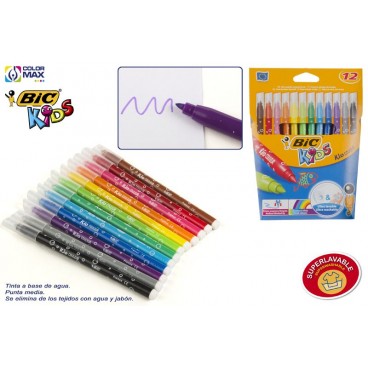 841798 - FEUTRES DE COULEURS BIC KID - ÉTUI 12 PCS ( 100 PIECES)