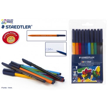 326 WP10 - SET 10 FEUTRES LAVABLES STAEDTLER NORIS CLUB ( 10 PIECES)