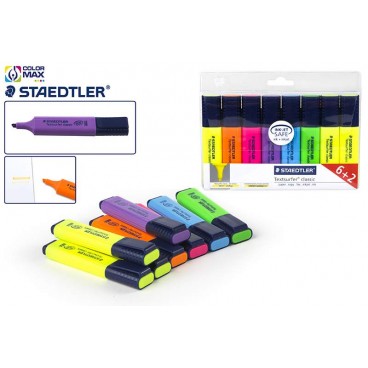 364 A WP8 - SET 6 + 2 FEUTRES STAEDTLER TEXTSURFER FLUO ( 5 PIECES)