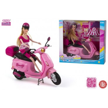 POUPÉE AVEC SCOORTER - SARAH FASHION STAR - KIDZCORN ( 6 PIECES)