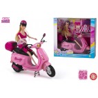 POUPÉE AVEC SCOORTER - SARAH FASHION STAR - KIDZCORN ( 6 PIECES)