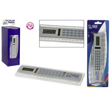 BLISTER RÈGLE AVEC CALCULATRICE SOLAIRE ( 48 PIECES)