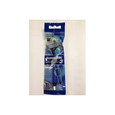 RASOIRS SUPER MAX 3 LAMES DISPOSABLE HOMME 1pièce (Colisage: par 36 piéces- Langues:GB)