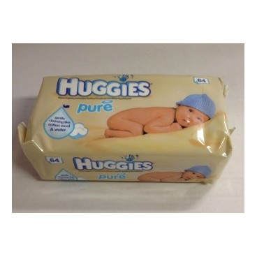 LINGETTES HUGGIES x64Pure (Colisage: par 10 piéces- Langues:GB/FR)