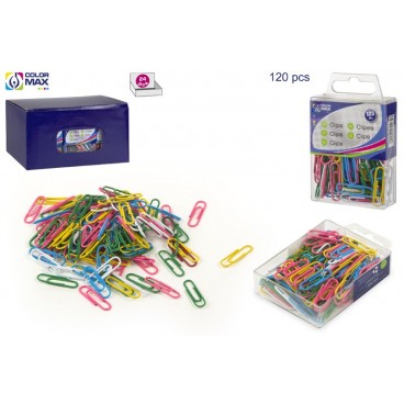 BOÎTE 120 CLIPS COULEURS 19 MM - DISPLAY 24 ( 48 PIECES)