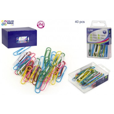 BOÎTE 40 CLIPS COULEURS 50 MM - DISPLAY 24 ( 48 PIECES)