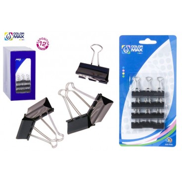 BLISTER 12 PINCES NOIR 19 MM ( 48 PIECES)