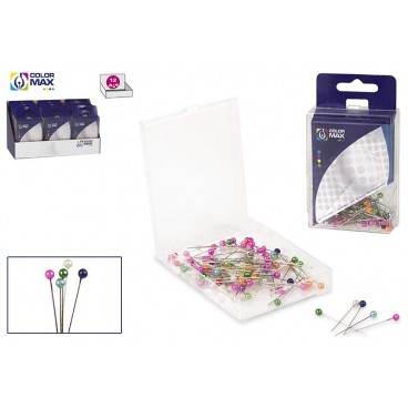 BOITE 80 AIGUILLES TÊTE À COULEUR - DISPLAY 12