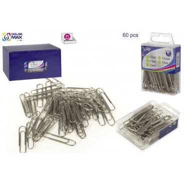 BOÎTE 60 CLIP NICKELÉES 60 MM - DISPLAY 24 ( 48 PIECES)