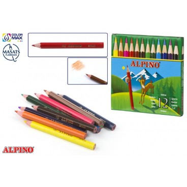 AL000652 - ÉTUIT 12 CRAYONS ALPINO COURTS ( 24 PIECES)