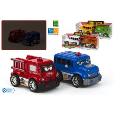 SET 2 VOITURES URGENCES AVEC LUMIÈRE ET SON - 3 ASS ( 12 PIECES)