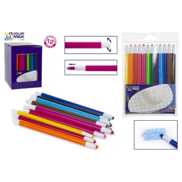 ETUI 12 COULEURS PLASTIQUES ( 48 PIECES)