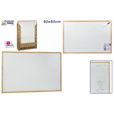 TABLEAU BLANC 90X60 CM - ENCADREMENT BOIS NATUR - DISP 12 PC ( 12 PIECES)