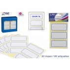 BLISTER ÉTIQUETTES ADHÉSIVES - ENCADRÉE - 20 FEUILLE BLANCHE