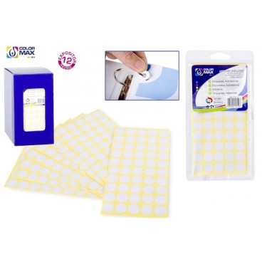 BLISTER ÉTIQUETTES ADHESIVES BLANCHES CIRCULAIRE-20 FEUILLES ( 48 PIECES)