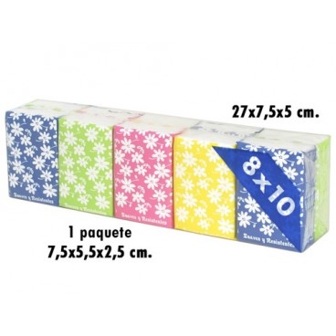 0208792 MOUCHOIRS 3EPAIS.10X8 FLOWER 2 COMP (25 PIECES)