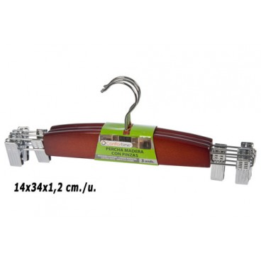 0213224 CINTRE BOIS +PINCES 3 PCES (40 PIECES)