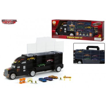 CAMION AVEC VÉHICULES MÉTALLIQUE ( 6 PIECES)