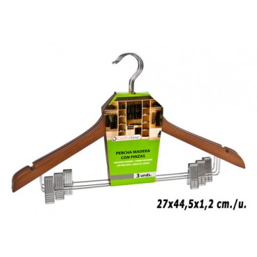 0218861 CINTRES BOIS A/PINCES 3PCS 31072 (40 PIECES)
