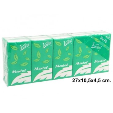 0254018 MOUCHOIRS VIDAL 10X9 MENTOL (24 PIECES)
