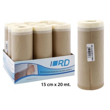 0255952 PAPIER AVEC BANDE PEINDRE 15CMX20MT (108 PIECES)