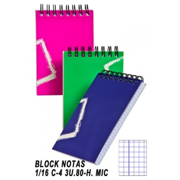 0261010 BLOC- NOTES 1/16 C-4 3U.80-H.MIC (96 PIECES)