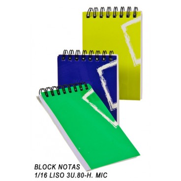 0261011 BLOC-NOTES 1/16 LISSE 3U.80-H.MIC (96 PIECES)