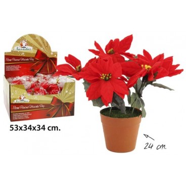 0261088 FLEURS NOEL AVEC POT (36 PIECES)