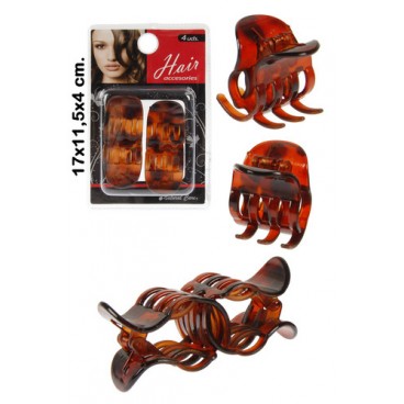 0262161 PINCE A CHEVEUX MARRON 4 UNITES (48 PIECES)