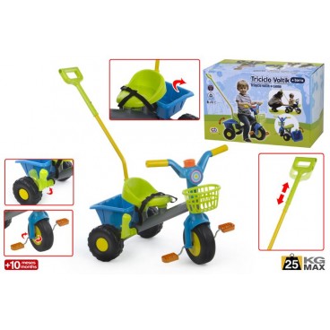 TRICYCLE AVEC PANIER AVANT/ARRIÈRE ET MANCHE ( 2 PIECES)