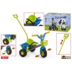 TRICYCLE AVEC PANIER AVANT/ARRIÈRE ET MANCHE ( 2 PIECES)
