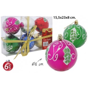 0267800 BOULE DE NO‰L 6 PCS (8CM) (36 PIECES)