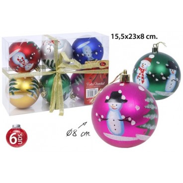 0267801 BOULE DE NO‰L 6 PCS (8CM) (36 PIECES)