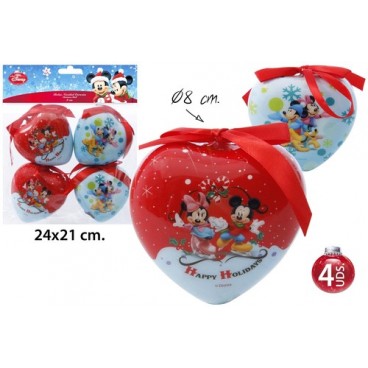 0267914 BOULE DE NO‰L HEART(4-8)MICK.& MIN. (36 PIECES)